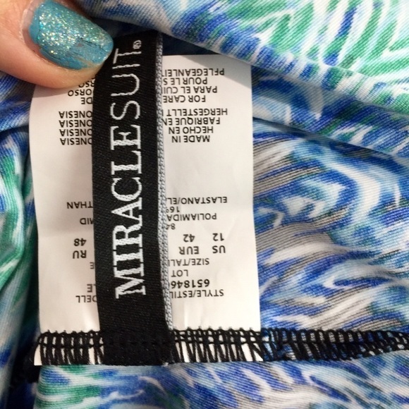 Miraclesuit Estilo Peephole Swim Tank Tankini Top Size 12 - Picture 10 of 11